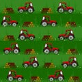 Seamless patterns with tractors.